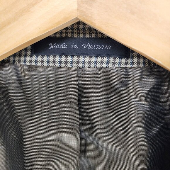 Michael Michael‎ Kors Mens Houndstooth Blazer Jacket 44R Rayon/Polyester - Picture 8 of 9